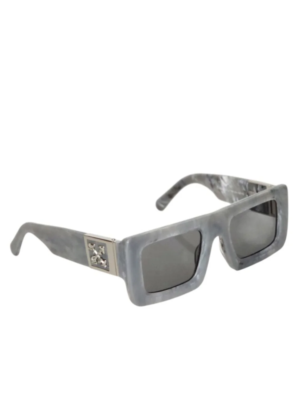 OFF-WHITE Leonardo OER1049 Gray Marble Square Sunglasses Unisex